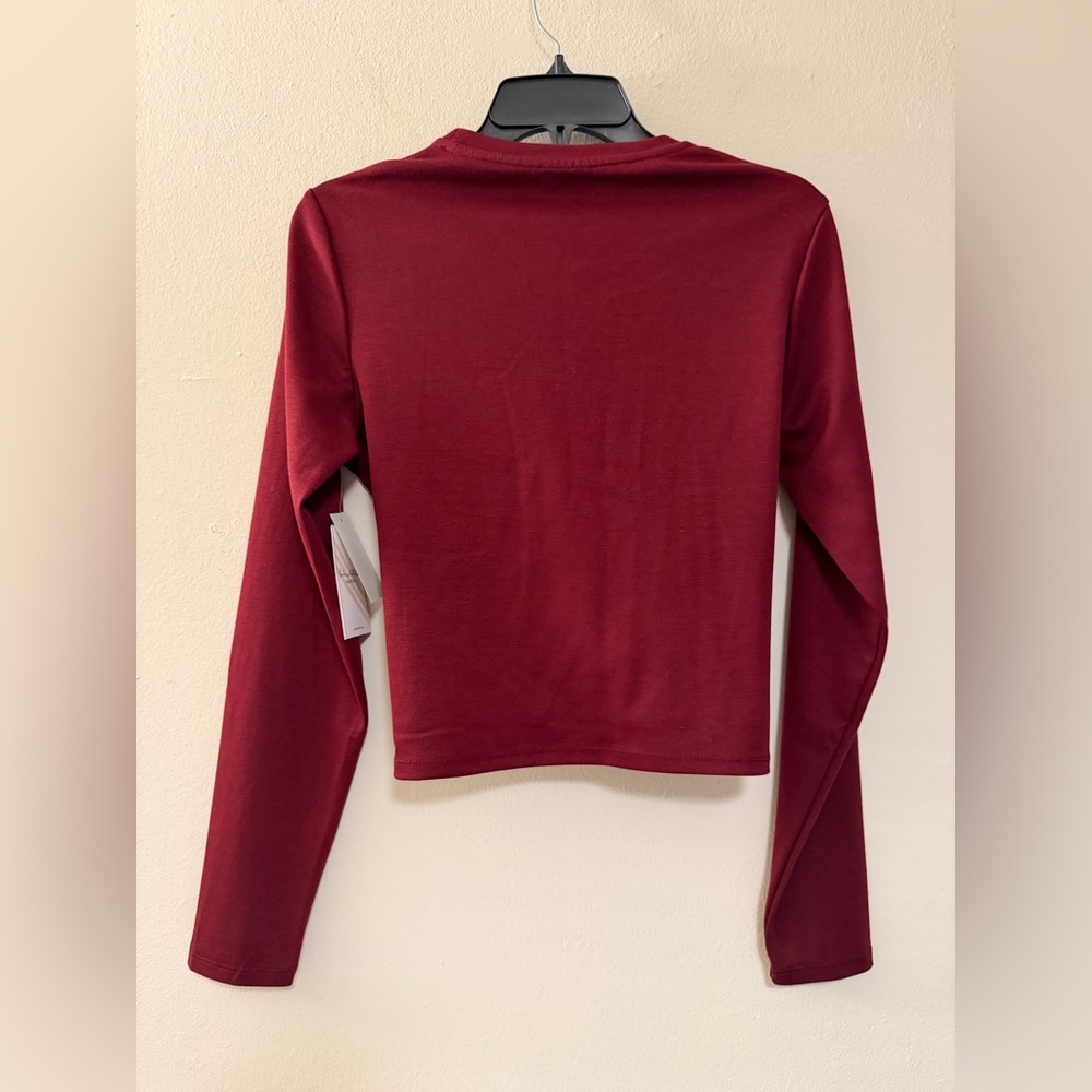 NWT Alyce Paris Burgundy Long Sleeve Top - Picture 3 of 8